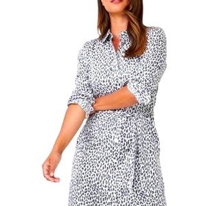 UNTUCKit Black and White Buttoned Tie Front Dress